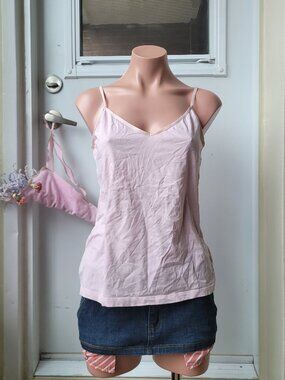 Vintage Pink Layered V-neck Tank Top Fairycore Boho